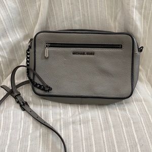 Michael Kors gray leather crossbody